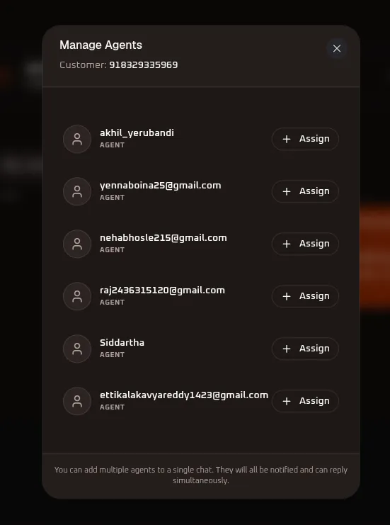Whitestart Inbox Agent List