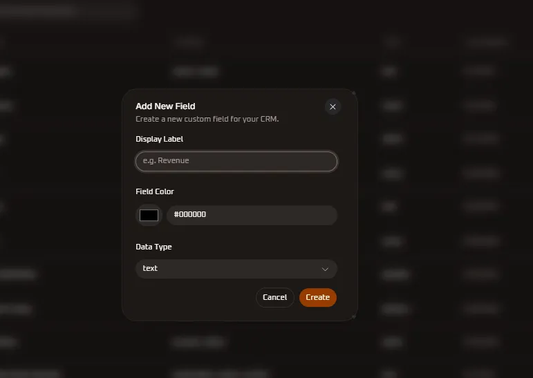 Add New Field Modal