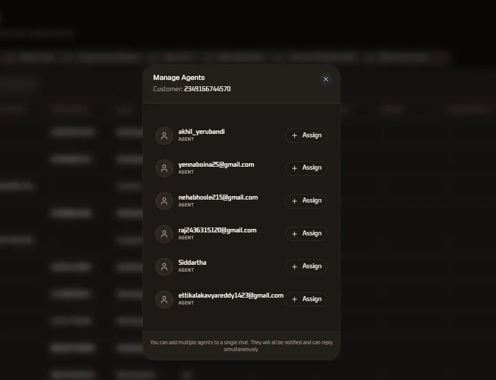 Manage Agents Modal
