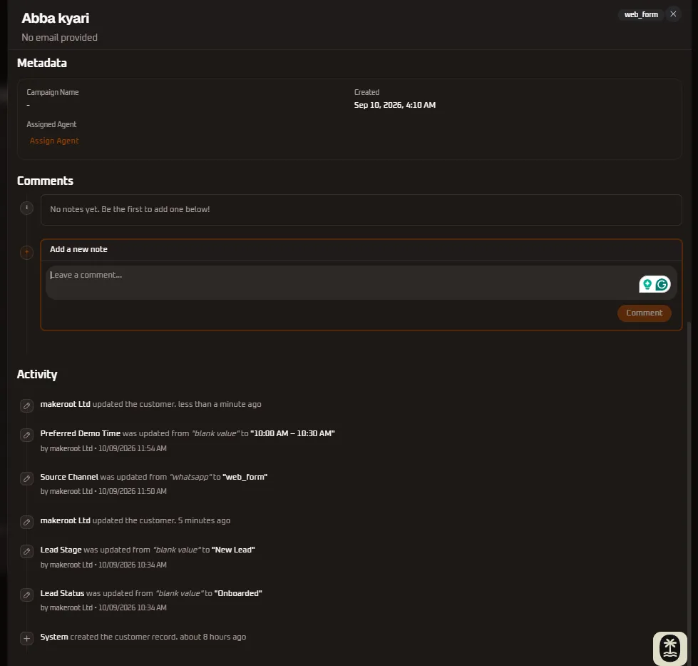 Active Note Writing and Audit Log Stream