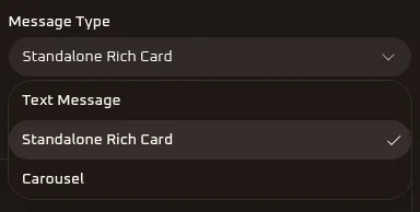 WhiteStart RCS Message Type Selector