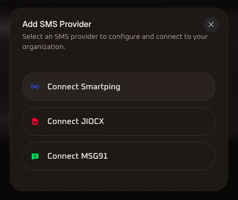Connected SMS Providers List