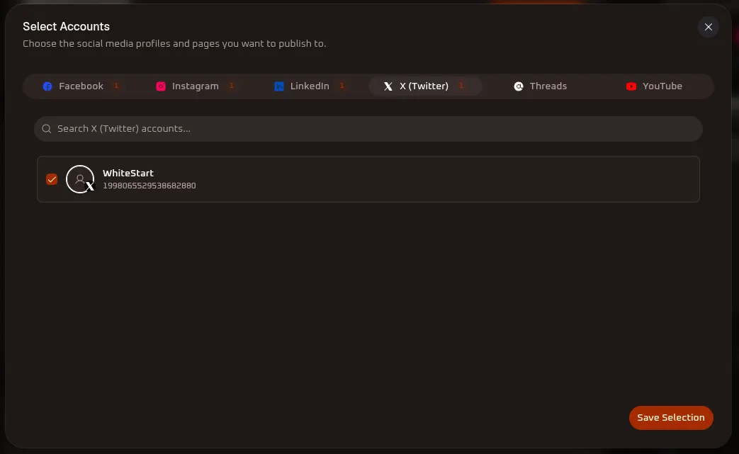 WhiteStart X Page Selection