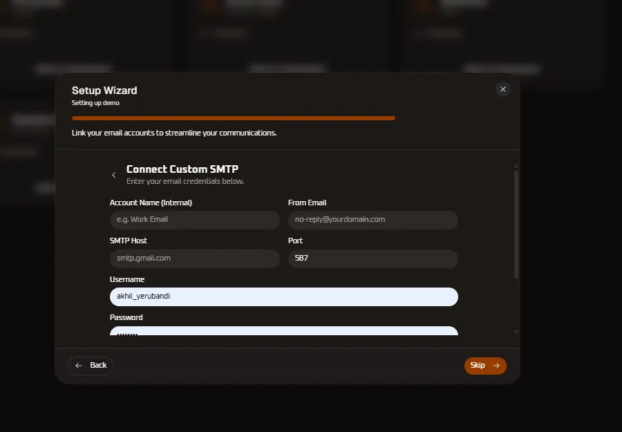 Connect Custom SMTP