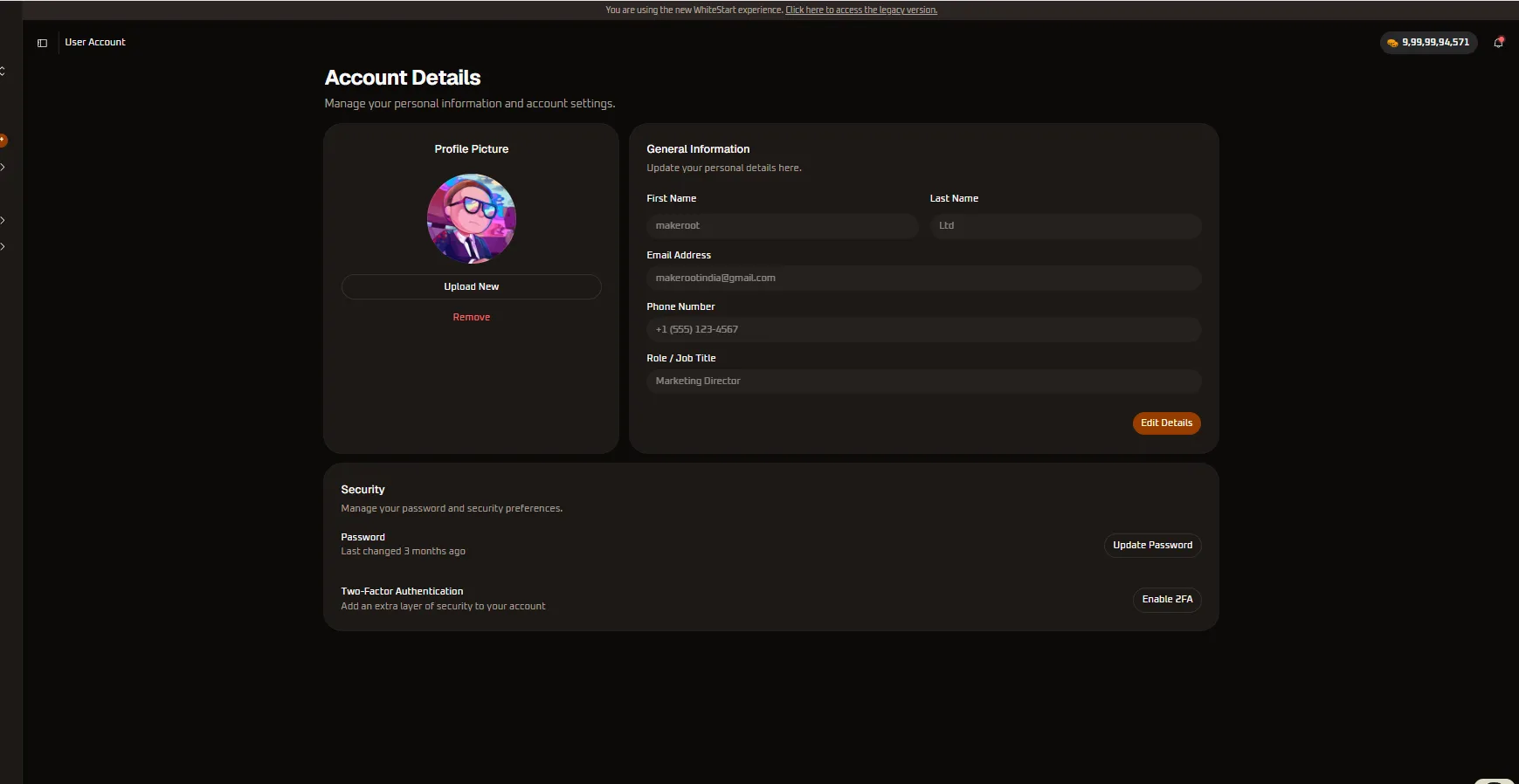 Account Details