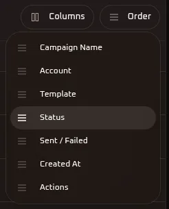 WhiteStart Campaigns Table Order Menu