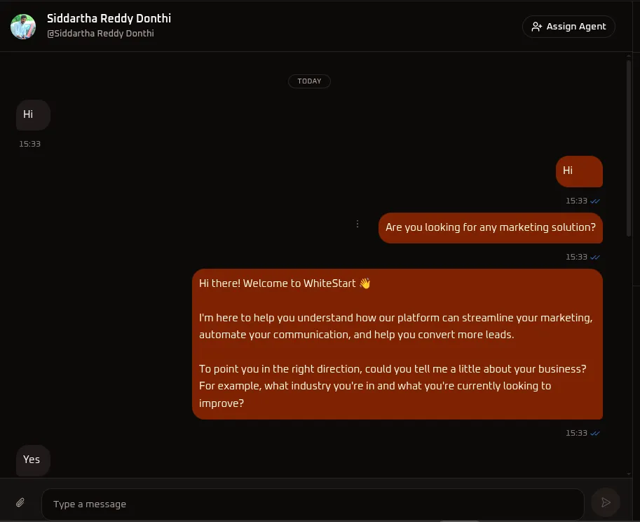 WhiteStart Facebook Message Center