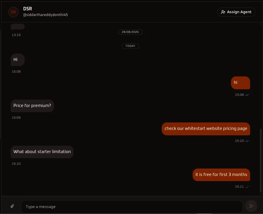 WhiteStart Instagram Message Center