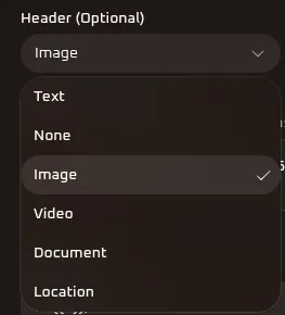 WhiteStart Template Header Options List