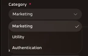 WhiteStart Template Category Selection