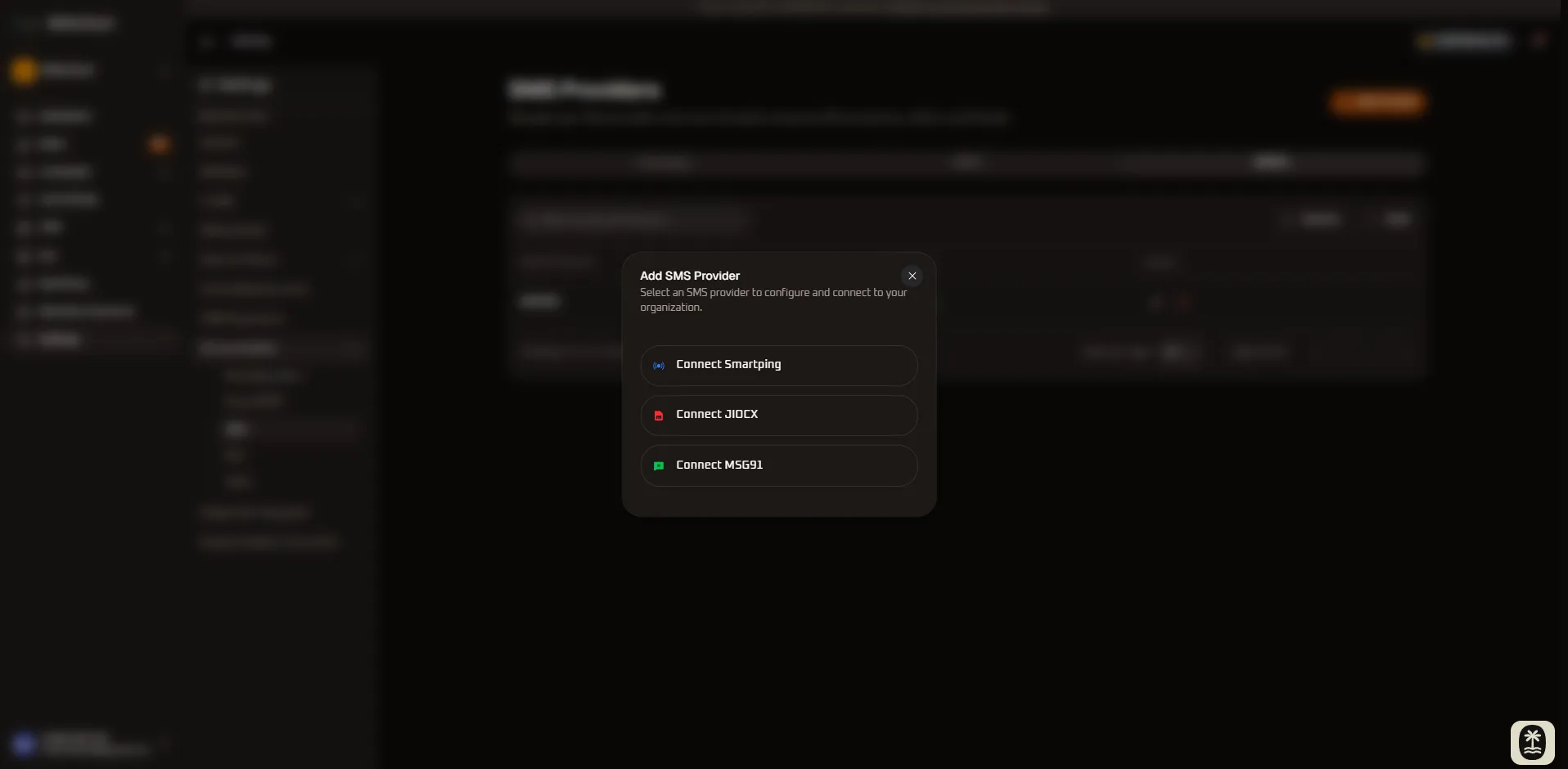 Add SMS Provider Modal