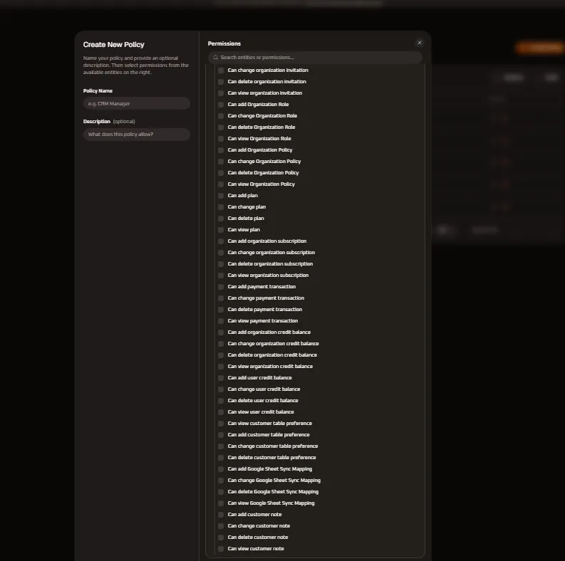 Customer &amp; Organization Permissions Detail Part 2