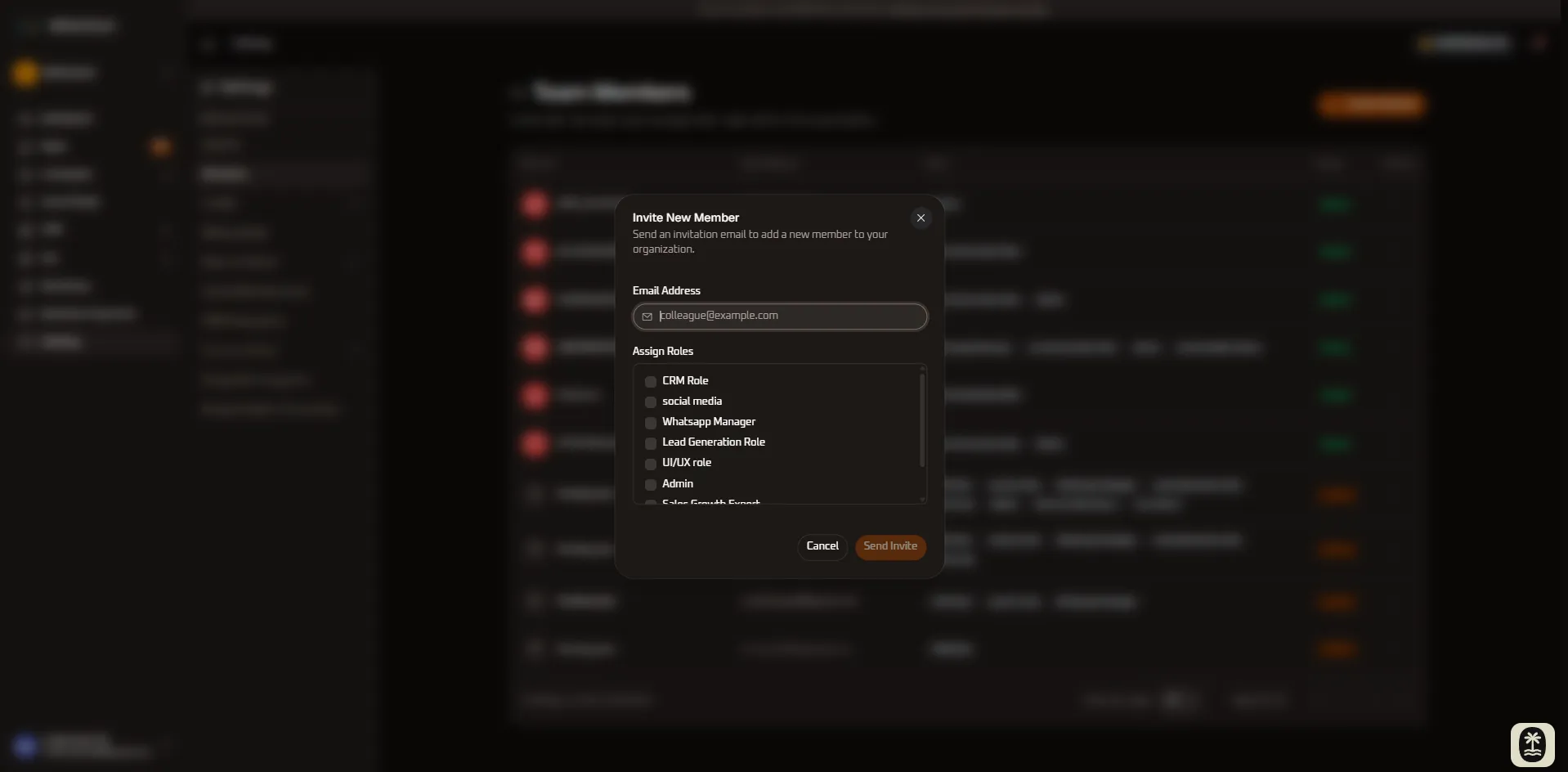 Invite New Member Modal