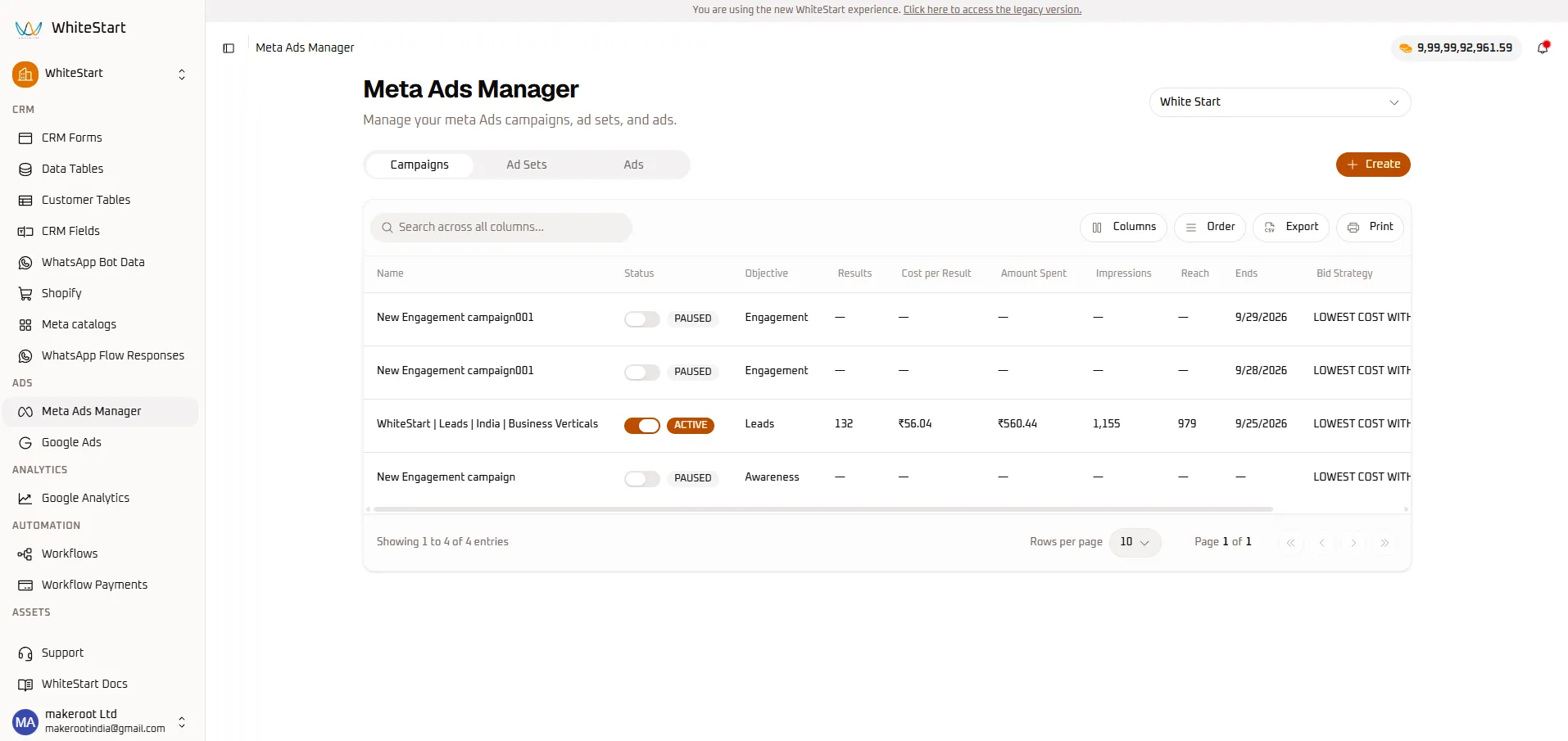Meta Ads Campaigns Overview