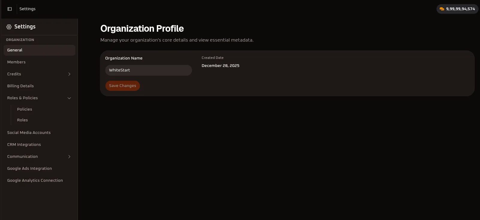 Organization Profile Card